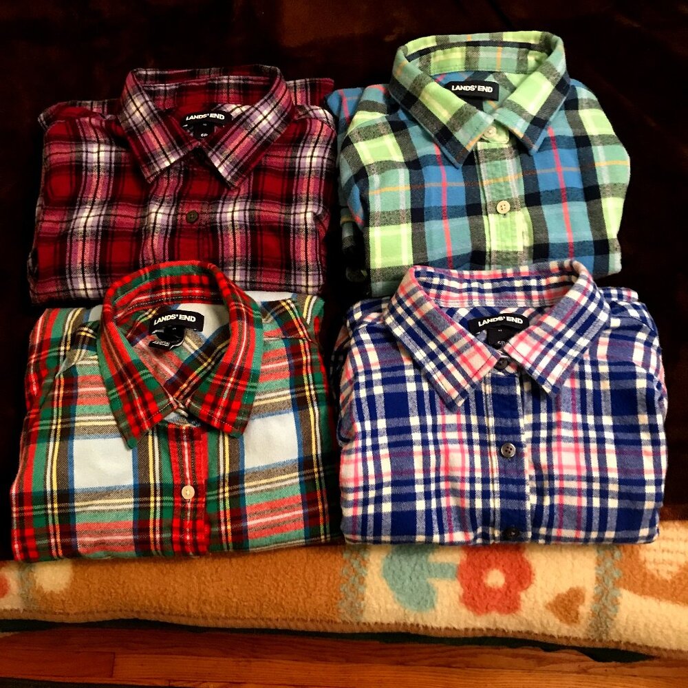 Lands End Women's Flannel Shirt Bundle!
